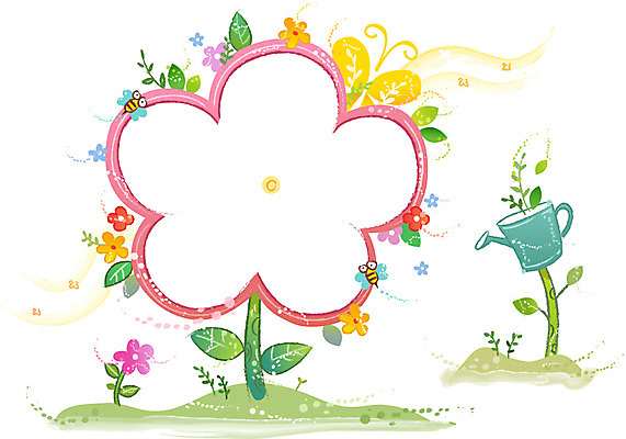 나무 식물 동물 배너 꽃 곤충 액자 백그라운드 잎 꽃무늬 일러스트 나뭇잎 프레임 액자틀 틀 사람없음 물뿌리개 벌 알림 국내일러스트 AI파일 무늬 파일형식 벡터