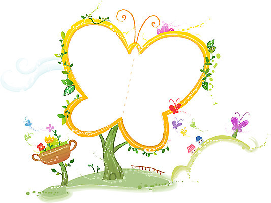 나무 식물 동물 배너 꽃 나비 곤충 액자 백그라운드 잎 무늬 일러스트 나뭇잎 프레임 액자틀 틀 사람없음 울타리 바구니 알림 국내일러스트 AI파일 담장 파일형식 벡터