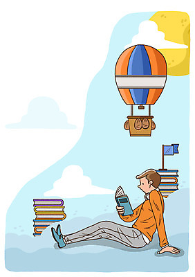 전신 PSD 구름 라이프스타일 교육 남자 생각 일러스트 상상 하늘 한명 사람 앉기 성인 취미 라이프 책 독서 태양 쌓기 열기구 깃발 국내일러스트 자연요소 1 항공교통 모션 생활 파일형식