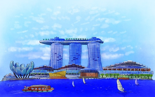 PSD 나무 식물 해외 건축물 계절 스포츠 바다 여행 백그라운드 일러스트 호텔 사람 풍경 여러명 건물 여름 관광지 여행객 여름풍경 윈드서핑 수상스포츠 서핑보드 유람선 휴양지 싱가폴 선박 국내일러스트 건축 아시아 다수 수상교통 배_교통 숙소 장소 보드_스포츠 파일형식 여름_계절