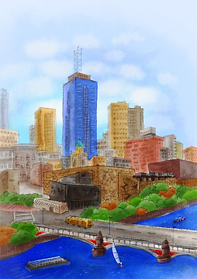 PSD 나무 식물 해외 건축물 계절 도로 스포츠 여행 백그라운드 일러스트 자동차 사람 풍경 빌딩 두명 건물 여름 관광지 여행객 여름풍경 윈드서핑 수상스포츠 도시 서핑보드 호주 유람선 휴양지 멜버른 가교 선박 국내일러스트 건축 길 육상교통 수상교통 배_교통 교통시설 장소 보드_스포츠 오세아니아 파일형식 여름_계절