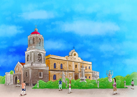 전신 PSD 나무 식물 해외 건축물 계절 여자 남자 여행 백그라운드 일러스트 세부 필리핀 서기 사람 풍경 여러명 건물 여름 관광지 울타리 동상 성당 여행객 여름풍경 휴양지 국내일러스트 건축 다수 종교건축 모션 담장 조형물 동남아시아 장소 기념물 파일형식 여름_계절