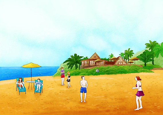 PSD 나무 식물 해외 건축물 계절 여자 남자 수영복 바다 섬 여행 백그라운드 의자 일러스트 탁자 사람 풍경 여러명 해변 건물 여름 관광지 야자수 여행객 여름풍경 파라솔 오세아니아 휴양지 공놀이 국내일러스트 옷 건축 나라 가구 다수 공 놀이 장소 파일형식 여름_계절
