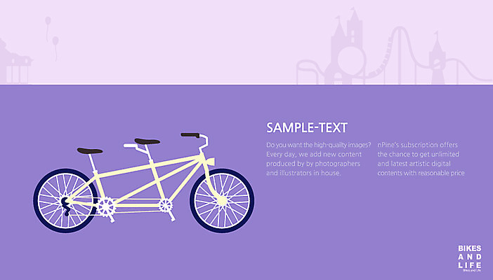 교통수단 백그라운드 일러스트 사람없음 자전거 바이크 놀이공원 플랫 놀이기구 풍선 회전목마 롤러코스터 2인용자전거 국내일러스트 AI파일 육상교통 교통 테마파크 파일형식 벡터