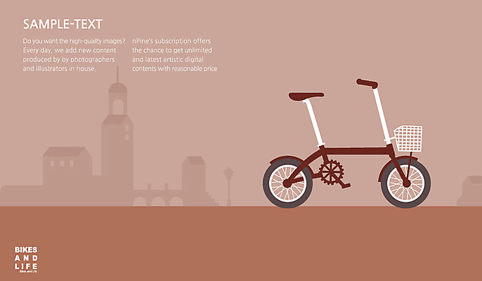 건축물 교통수단 백그라운드 일러스트 사람없음 건물 바구니 자전거 바이크 플랫 미니벨로 국내일러스트 AI파일 건축 육상교통 교통 파일형식 벡터