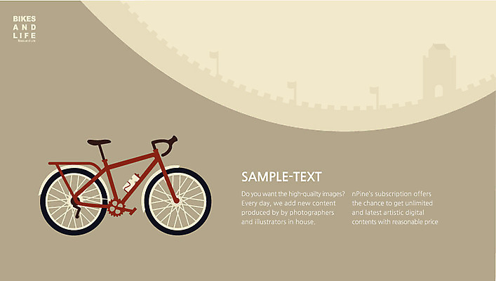 건축물 교통수단 백그라운드 일러스트 사람없음 건물 자전거 바이크 깃발 플랫 물병 로드자전거 국내일러스트 AI파일 건축 육상교통 교통 물통 파일형식 벡터