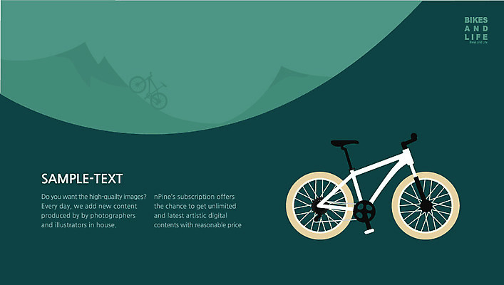 교통수단 백그라운드 일러스트 산 사람없음 자전거 바이크 플랫 산악자전거 국내일러스트 AI파일 육상교통 교통 파일형식 벡터
