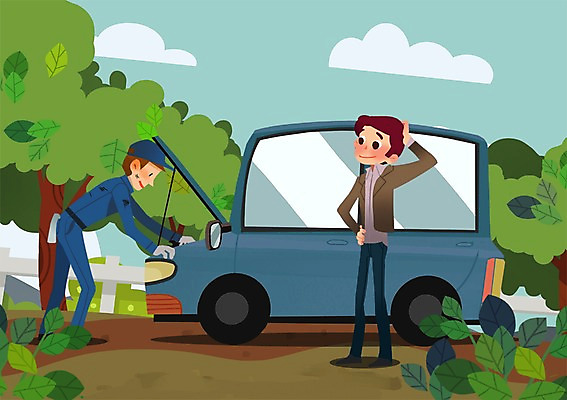 전신 PSD 나무 식물 구름 남자 일러스트 자동차 서기 안전 사람 성인 두명 울타리 운전 예절 엔지니어 운전사 수리 숲 고장 예방 생활안전 안전수칙 교통안전 규칙 질서 안전운전 자동차예절 보닛 성인남자만 국내일러스트 자연요소 직업 육상교통 모션 담장 기술자 남자만 성인만 파일형식