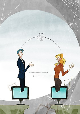 PSD 라이프스타일 여자 남자 화살표 인터넷 일러스트 통신 커뮤니케이션 정보통신 안테나 정보기술 서기 사람 상반신 성인 두명 라이프 스마트기기 손들기 스크린 모니터 인공위성 정보 네트워크 발전 연결 스마트 IT라이프 편리함 소통 국내일러스트 컨셉 모션 기술 생활 전자제품 컴퓨터 파일형식