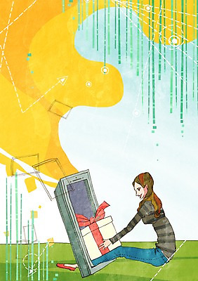 전신 PSD 라이프스타일 여자 리본 인터넷 일러스트 통신 모바일 정보통신 정보기술 선물 한명 사람 앉기 성인 라이프 선물상자 스마트폰 핸드폰 스마트기기 쇼핑 상자 정보 네트워크 발전 스마트 IT라이프 온라인쇼핑 모바일쇼핑 편리함 국내일러스트 1 컨셉 모션 기술 생활 전자제품 온라인 파일형식