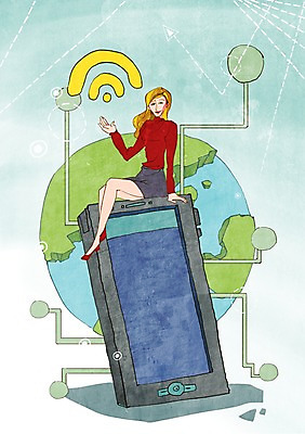 전신 PSD 라이프스타일 여자 지구 인터넷 일러스트 통신 정보통신 안테나 정보기술 한명 사람 앉기 성인 라이프 스마트폰 핸드폰 스마트기기 세계 글로벌 정보 네트워크 발전 스마트 와이파이 IT라이프 편리함 국내일러스트 1 컨셉 모션 기술 생활 전자제품 무선인터넷 파일형식