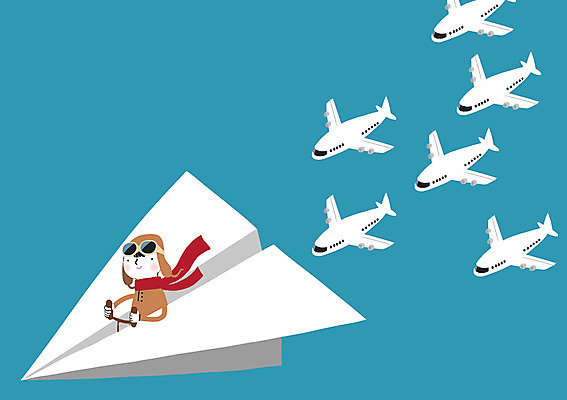 PSD 남자 백그라운드 일러스트 상상 하늘 비행기 상상일러스트 한명 사람 앉기 상반신 성인 판타지 꿈 비행 핸들 파일럿 종이비행기 즐거움 국내일러스트 직업 1 감정 항공교통 모션 대중교통 종이접기 파일형식