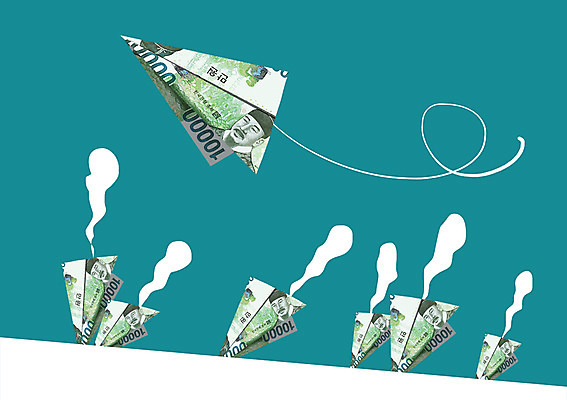 PSD 백그라운드 지폐 돈 일러스트 상상 상상일러스트 사람없음 금융 경제 판타지 꿈 원화 만원 종이비행기 즐거움 국내일러스트 감정 재산 종이접기 파일형식