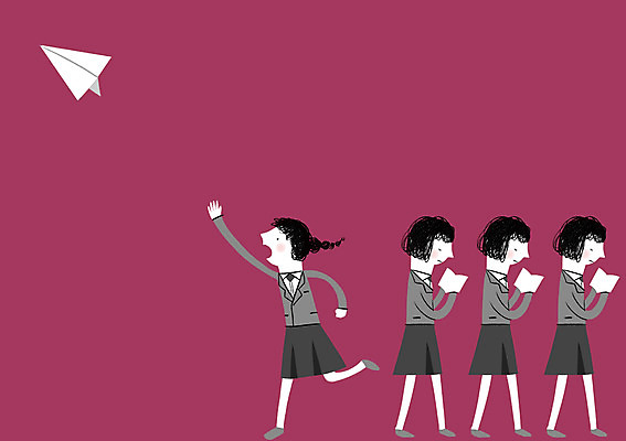 전신 PSD 학생 여학생 여자 교복 백그라운드 일러스트 상상 청소년 상상일러스트 서기 들기 사람 손짓 여러명 책 판타지 손들기 꿈 종이비행기 즐거움 십대여자만 국내일러스트 옷 감정 다수 모션 종이접기 여자만 십대만 파일형식