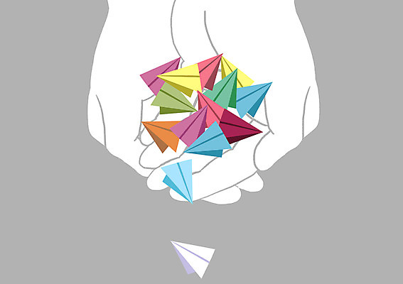 PSD 손 백그라운드 일러스트 상상 상상일러스트 한명 들기 사람 신체부위 판타지 꿈 양손 종이비행기 즐거움 국내일러스트 1 감정 모션 종이접기 파일형식