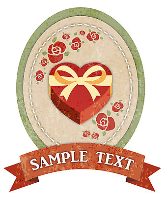 식물 기념일 꽃 리본 백그라운드 스티커 일러스트 텍스트 선물 이벤트 사람없음 장식 선물상자 꼬리표 라벨 하트 끈 빈티지 심볼 복고 국내일러스트 AI파일 모양 컨셉 프레임 상자 파일형식 벡터