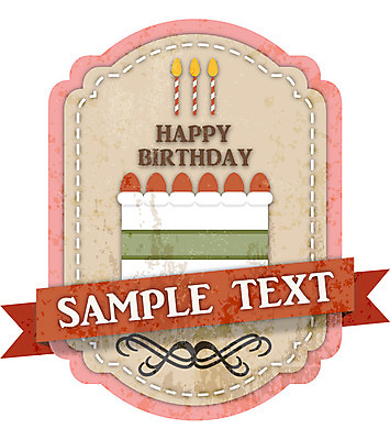 기념일 리본 백그라운드 스티커 일러스트 텍스트 이벤트 사람없음 장식 꼬리표 라벨 케이크 끈 빈티지 생일 생일케이크 심볼 복고 국내일러스트 AI파일 컨셉 디저트 프레임 파일형식 벡터