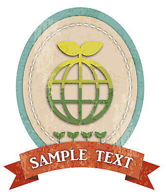 식물 리본 지구 백그라운드 스티커 일러스트 텍스트 사람없음 장식 글로벌 꼬리표 라벨 새싹 환경 끈 빈티지 심볼 복고 지구촌 국내일러스트 AI파일 컨셉 프레임 파일형식 벡터