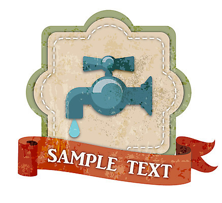 리본 백그라운드 스티커 일러스트 텍스트 사람없음 장식 물 꼬리표 라벨 물방울 끈 빈티지 절약 심볼 수도꼭지 복고 수도 수도_상하수도 국내일러스트 AI파일 자연요소 컨셉 프레임 상하수도 파일형식 벡터