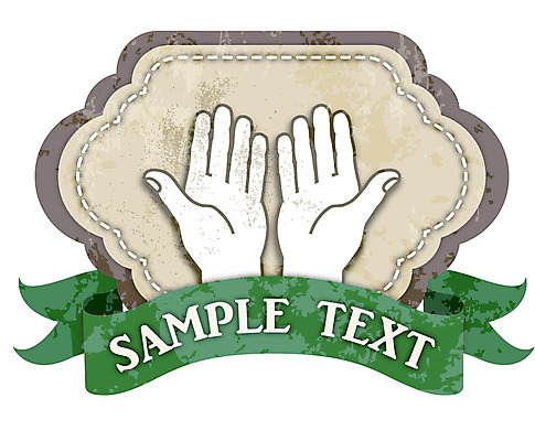 손 리본 백그라운드 스티커 일러스트 텍스트 한명 사람 손짓 신체부위 장식 꼬리표 라벨 양손 끈 빈티지 심볼 복고 국내일러스트 AI파일 1 컨셉 모션 프레임 파일형식 벡터