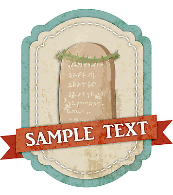 리본 기독교 종교 백그라운드 스티커 일러스트 텍스트 사람없음 장식 꼬리표 라벨 돌_바위 끈 빈티지 비석 심볼 복고 가시면류관 십계명 국내일러스트 AI파일 컨셉 종교용품 프레임 파일형식 벡터