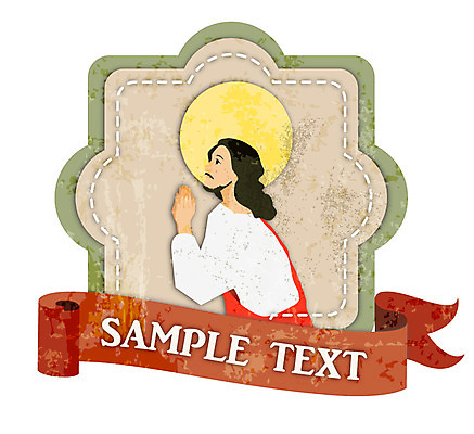 리본 기독교 종교 백그라운드 스티커 일러스트 텍스트 한명 사람 손짓 상반신 장식 꼬리표 라벨 보름달 달 기도 끈 빈티지 예수 심볼 복고 손모으기 국내일러스트 AI파일 자연요소 1 컨셉 모션 프레임 신_종교 파일형식 벡터