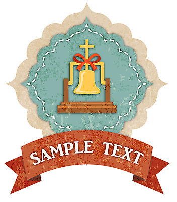 리본 기독교 종교 백그라운드 십자가 스티커 일러스트 텍스트 기독교용품 사람없음 장식 꼬리표 라벨 종 끈 빈티지 심볼 복고 국내일러스트 AI파일 컨셉 종교용품 프레임 파일형식 벡터