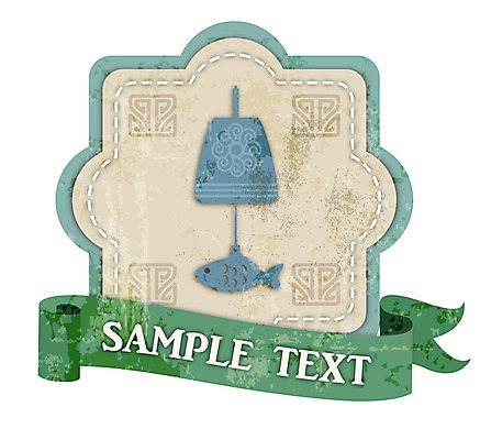 리본 백그라운드 스티커 일러스트 텍스트 어류 사람없음 장식 꼬리표 라벨 종 끈 빈티지 심볼 복고 경쇠 풍종 국내일러스트 AI파일 컨셉 프레임 수중동물 불교용품 파일형식 벡터