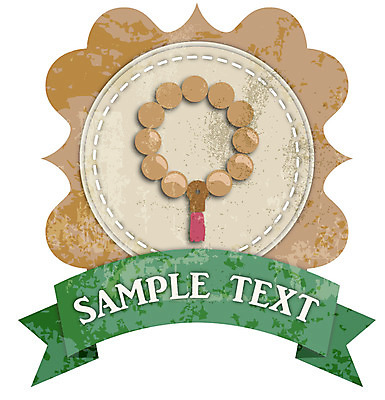 리본 종교 백그라운드 스티커 불교 일러스트 텍스트 사람없음 장식 꼬리표 라벨 끈 빈티지 심볼 불교용품 복고 염주 국내일러스트 AI파일 컨셉 종교용품 프레임 파일형식 벡터