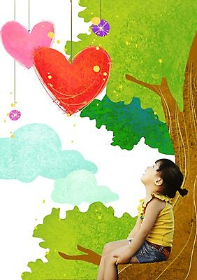 PSD 나무 식물 구름 편집 편집이미지 라이프스타일 응시 여자 어린이라이프 어린이 백그라운드 포토일러 합성일러스트 한명 사람 앉기 동양인 소녀 상반신 옆모습 한국인 올려보기 하트 디지털합성 편집일러스트 여자만 여자한명만 어린이만 소녀만 소녀한명만 이미지편집 자연요소 모양 1 시선 뷰포인트 모션 인종 생활 파일형식