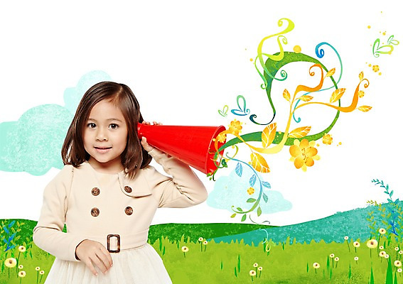 PSD 외국인 나무 식물 구름 편집 편집이미지 라이프스타일 여자 꽃 어린이라이프 어린이 백그라운드 포토일러 합성일러스트 한명 들기 사람 동양인 소녀 잔디 상반신 확성기 소리 디지털합성 편집일러스트 여자만 여자한명만 어린이만 소녀만 소녀한명만 이미지편집 자연요소 1 모션 인종 생활 파일형식