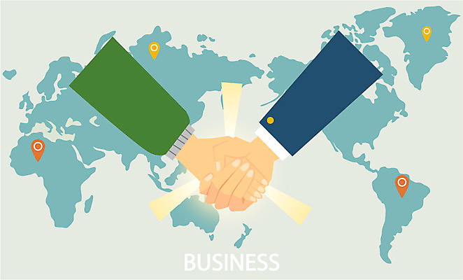 손 산업 백그라운드 세계지도 지도 일러스트 비즈니스 협력 악수 손짓 두명 신체부위 손잡기 거래 산업시설 국내일러스트 AI파일 모션 사람 세계 파일형식 벡터