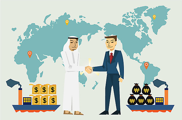 전신 외국인 남자 산업 백그라운드 세계지도 지도 돈 일러스트 비즈니스 악수 서기 사람 성인 두명 금융 경제 달러 거래 비즈니스맨 원화 화폐기호 화물선 무역 산업시설 선박 성인남자만 국내일러스트 AI파일 기호 수상교통 배_교통 모션 인종 손짓 세계 직장인 재산 화폐 남자만 성인만 파일형식 벡터