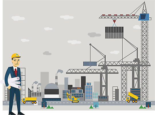 전신 건축물 남자 산업 도로 백그라운드 일러스트 비즈니스 공장 자동차 한명 서기 들기 사람 성인 건물 건설현장 설계도 트럭 비즈니스맨 중장비 안전모 컨테이너 포크레인 기중기 산업시설 성인남자한명만 국내일러스트 AI파일 1 건축 길 육상교통 공업 교통시설 모션 건설업 직장인 산업장비 헬멧 안전장비 남자한명만 성인남자만 파일형식 벡터