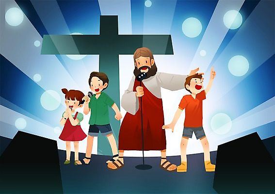 전신 PSD 여자 남자 행복 기독교 종교 여유 어린이 백그라운드 십자가 일러스트 노래 조명 서기 사람 소녀 소년 여러명 성인 여름 공연 무대 예수 찬송가 스탠드마이크 마이크 즐거움 성경학교 찬양 여름성경학교 국내일러스트 계절 감정 음악 음향기기 다수 학교 모션 이벤트 신_종교 파일형식 여름_계절