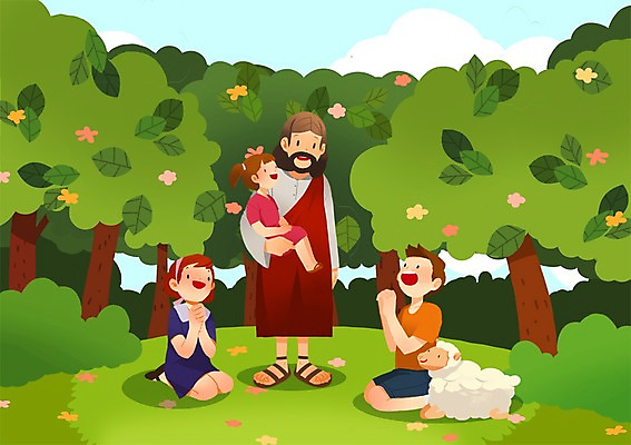 전신 PSD 나무 식물 동물 여자 남자 행복 기독교 종교 여유 어린이 백그라운드 일러스트 웃음 사람 앉기 소녀 소년 잔디 여러명 성인 여름 기도 양 예수 숲속 숲 즐거움 성경학교 손모으기 여름성경학교 국내일러스트 계절 감정 다수 포유류 학교 모션 표정 손짓 신_종교 파일형식 여름_계절