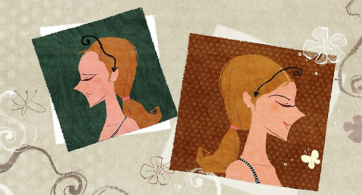 PSD 식물 우먼라이프 라이프스타일 헤어스타일 여자 꽃 일러스트 새로움 사람 상반신 성인 두명 라이프 신체부위 뷰티 머리카락 비교 변화 성형수술 전후 여자만 성인여자만 성인만 국내일러스트 컨셉 생활 머리 수술 파일형식