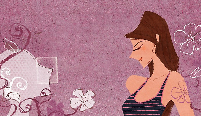 PSD 식물 우먼라이프 라이프스타일 여자 꽃 일러스트 새로움 한명 사람 상반신 성인 라이프 신체부위 뷰티 변화 성형수술 코 여자만 여자한명만 성인여자만 성인만 코수술 국내일러스트 1 컨셉 생활 수술 파일형식