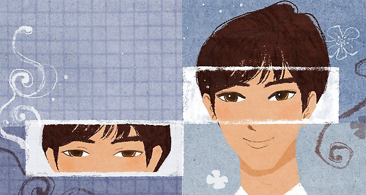 PSD 우먼라이프 라이프스타일 남자 일러스트 새로움 사람 성인 두명 라이프 신체부위 뷰티 비교 변화 성형수술 기념사진 쌍꺼풀수술 안구 전후 남자만 성인남자만 성인만 그루밍족 국내일러스트 컨셉 생활 수술 파일형식