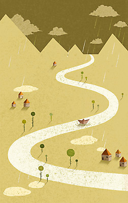 주간 PSD 나무 식물 구름 건축물 컬러 백그라운드 일러스트 자연 날씨 산 주택 풍경 사람없음 건물 노란색 비 개울 커브길 빗방울 종이배 흐림 선박 국내일러스트 자연요소 건축 도로 수상교통 강 비_날씨 생태계 종이접기 파일형식