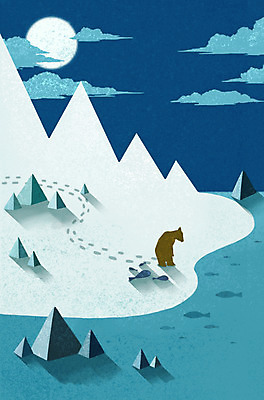 PSD 나무 식물 동물 구름 컬러 백그라운드 일러스트 곰 자연 밤하늘 산 어류 풍경 사람없음 파란색 보름달 달 눈 야간 북극 북극곰 국내일러스트 자연요소 포유류 하늘 날씨 수중동물 극지방 생태계 파일형식