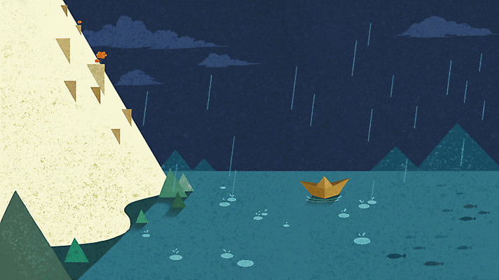 주간 PSD 나무 식물 구름 바다 컬러 백그라운드 일러스트 자연 날씨 산 풍경 사람없음 파란색 어둠 절벽 비 빗방울 종이배 흐림 선박 국내일러스트 자연요소 수상교통 비_날씨 생태계 종이접기 파일형식