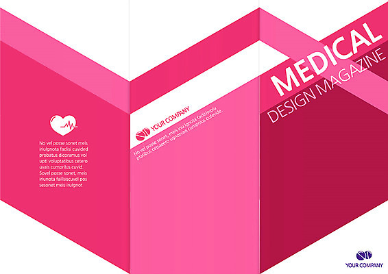 템플릿 편집 표지디자인 북디자인 출판디자인 표지 리플렛 분홍색 컬러 백그라운드 북커버 3단접지 의학 팜플렛 사람없음 치료 알약 약 하트 심장 맥박 이미지템플릿 AI파일 모양 장기_의학 파일형식 벡터