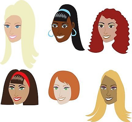 EPS 해외이미지 백인 모델 여자 얼굴 일러스트 종류 동양인 인종 빛 금발 갈색 유행 상점 검은색 흰색 도시 미용사 피부 질감 웨이브 히스패닉 포니테일 거짓 섞기 스페인어 직진 아바타 스타일 혼혈 해외202004 해외일러스트 서양인 직업 헤어스타일 컬러 사람 신체부위 다문화 파일형식 벡터 이미지허브