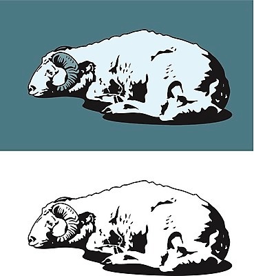 EPS 해외이미지 동물 일러스트 포유류 흑백 미술 가축 소 거짓말 해외202004 해외일러스트 문화예술 촬영기법 파일형식 벡터 이미지허브