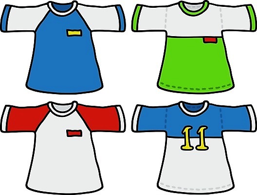 EPS 해외이미지 드레스 옷 스포츠 셔츠 티셔츠 일러스트 빨간색 초록색 파란색 유행 흰색 직물 조끼 만화 스웨터 저지 해외202004 해외일러스트 컬러 상의 외투 파일형식 벡터 이미지허브