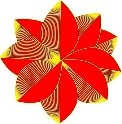 EPS 해외이미지 식물 꽃잎 꽃 꽃무늬 패턴 일러스트 자연 빨간색 노란색 벚꽃 복고 심플 해외202004 해외일러스트 컬러 무늬 생태계 파일형식 벡터 이미지허브