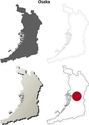 EPS 해외이미지 디자인 실루엣 여행 백그라운드 지도 일러스트 세트 3D 일본 공백 경계선 윤곽 영토 지역 고립 오사카 디테일 해외202004 해외일러스트 아시아 선 촬영기법 디지털합성 경계 파일형식 벡터 이미지허브