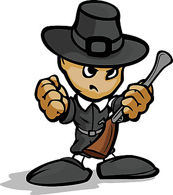 EPS 해외이미지 디자인 옷 남자 얼굴 일러스트 머리 주먹 총 만화 추수감사절 마스코트 순례자 해외202004 해외일러스트 기독교 무기 모션 사람 신체부위 파일형식 벡터 이미지허브