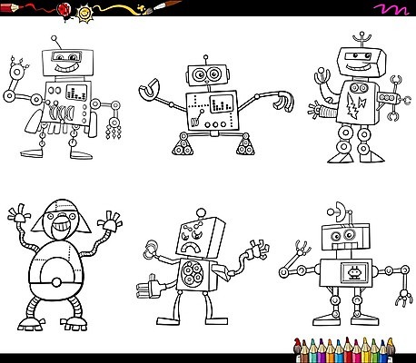 EPS 해외이미지 클립아트 캐릭터 교육 과학 일러스트 동화 흑백 책 세트 장난감 금속 유치원 유머 만화 수집 로봇 그림 전자 페이지 공상 색칠공부 해외202004 AI_인공지능 해외일러스트 일러캐릭터 감정 재질 촬영기법 학습 색칠 파일형식 벡터 이미지허브